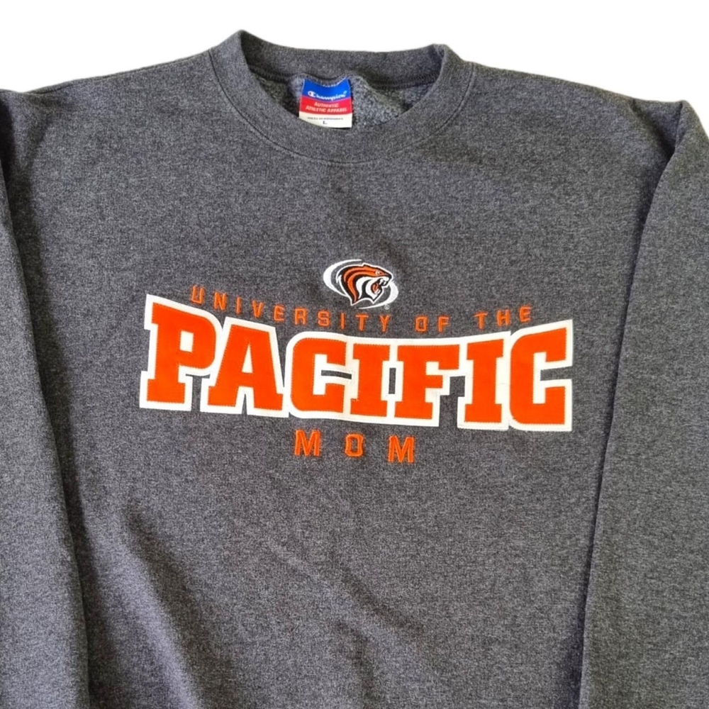 Champion University Of The Pacific Mom Sweatshirt USA Grey Sweater Mens Large. - Picture 2 of 7